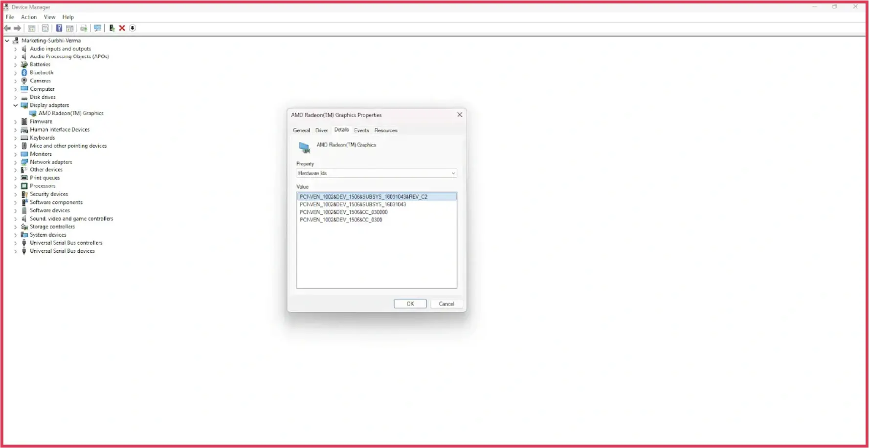 How to check HWID using device manager