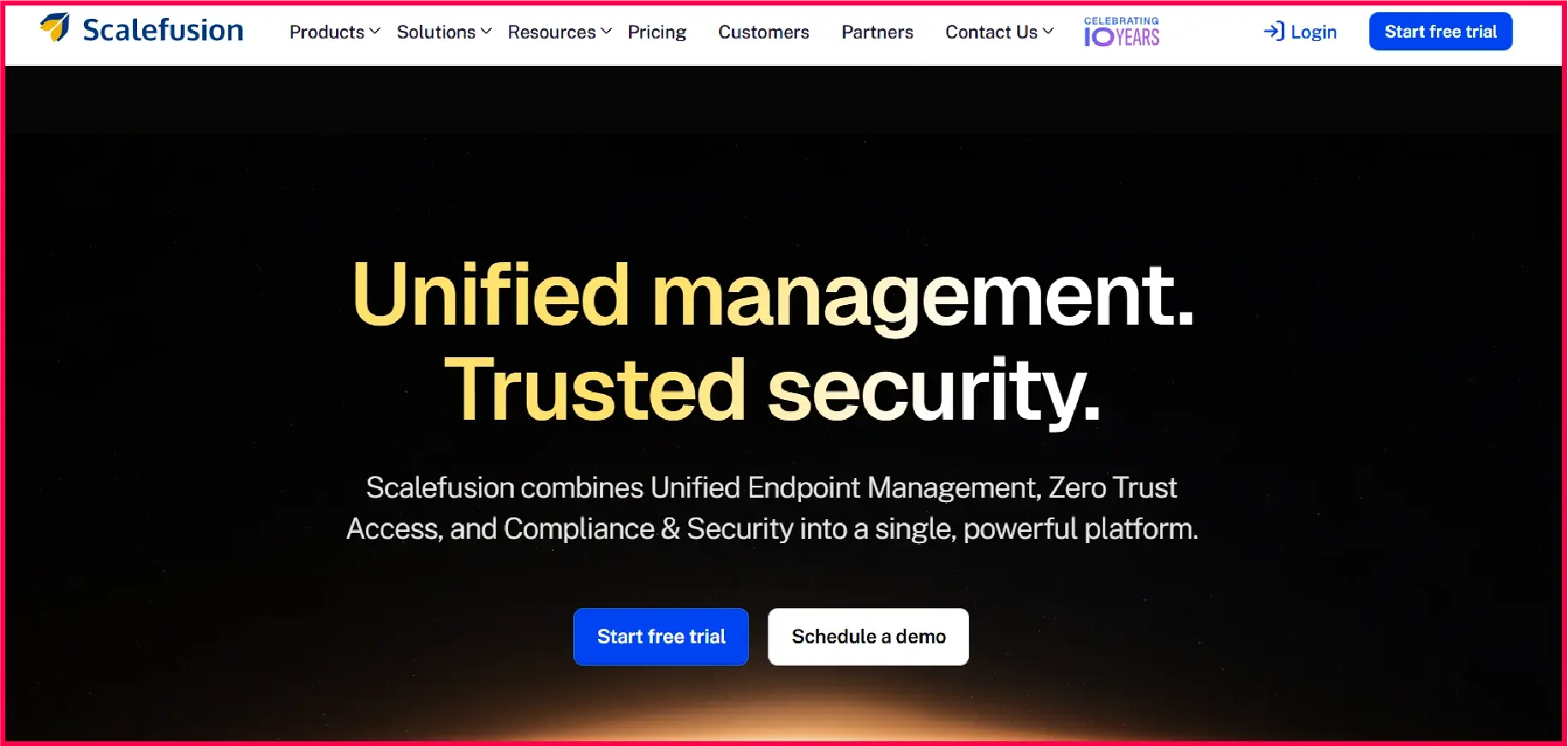 Scalefusion offers features like multi-OS device management, kiosk configuration and policy enforcement.