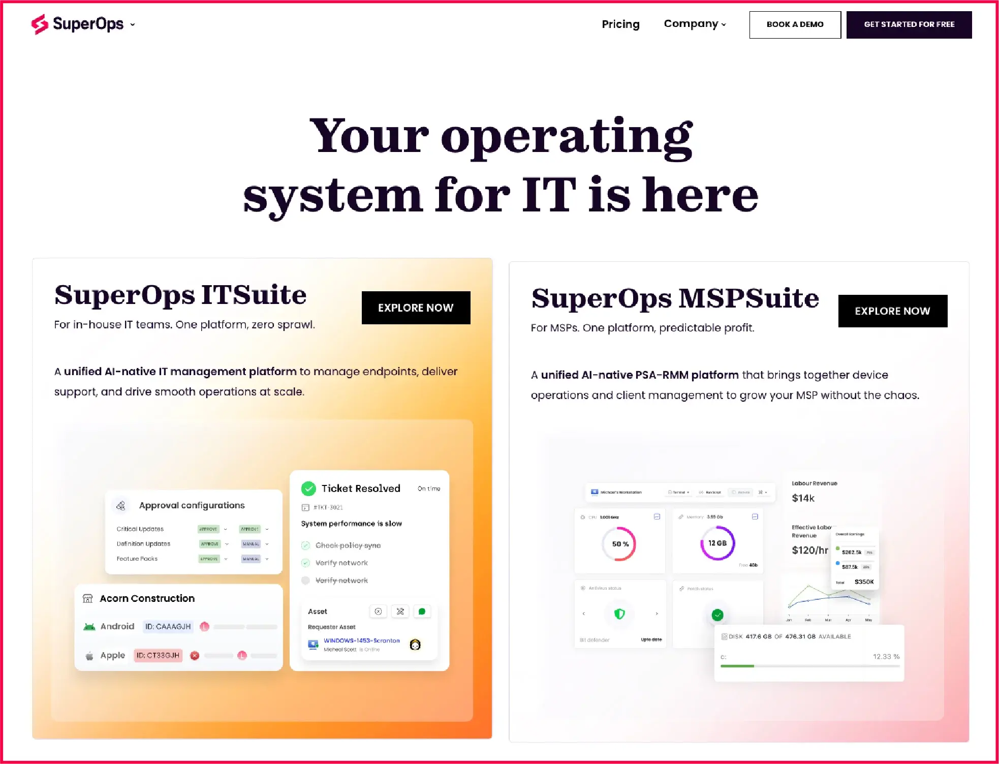 A unified PSA and RMM and UEM platform for MSPs and IT teams managing mixed-OS fleets