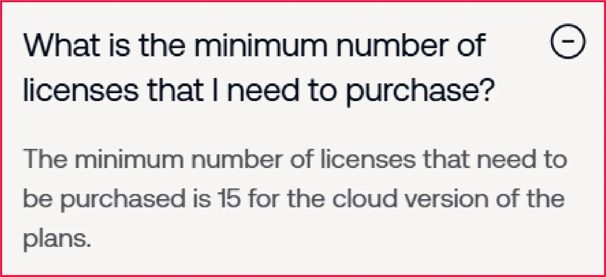 The minimum number of device licenses needed to purchase in Hexnode