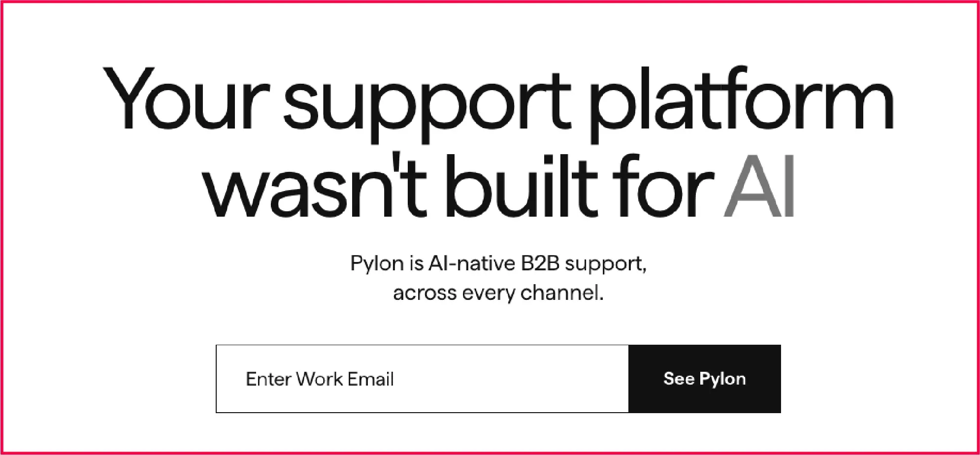 Pylon AI-native customer support platform homepage.