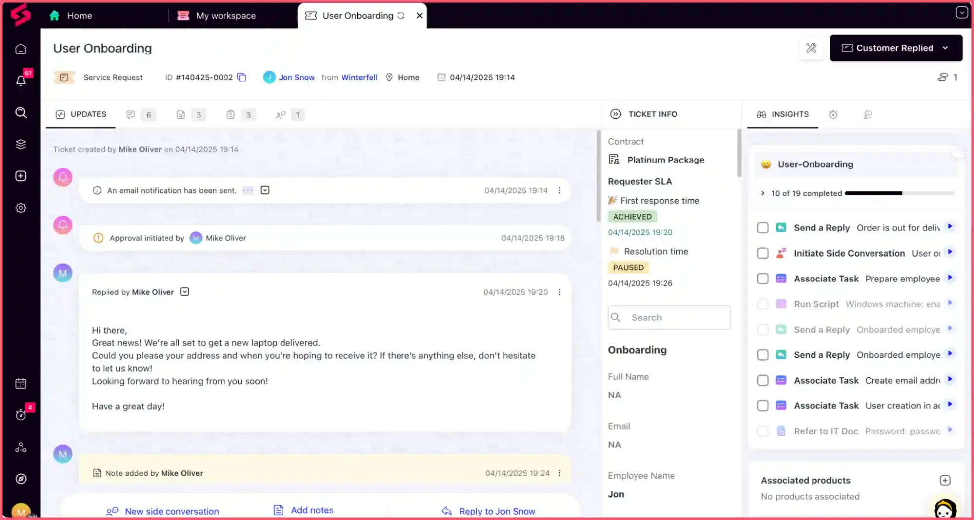 SuperOps Unified runbooks interface