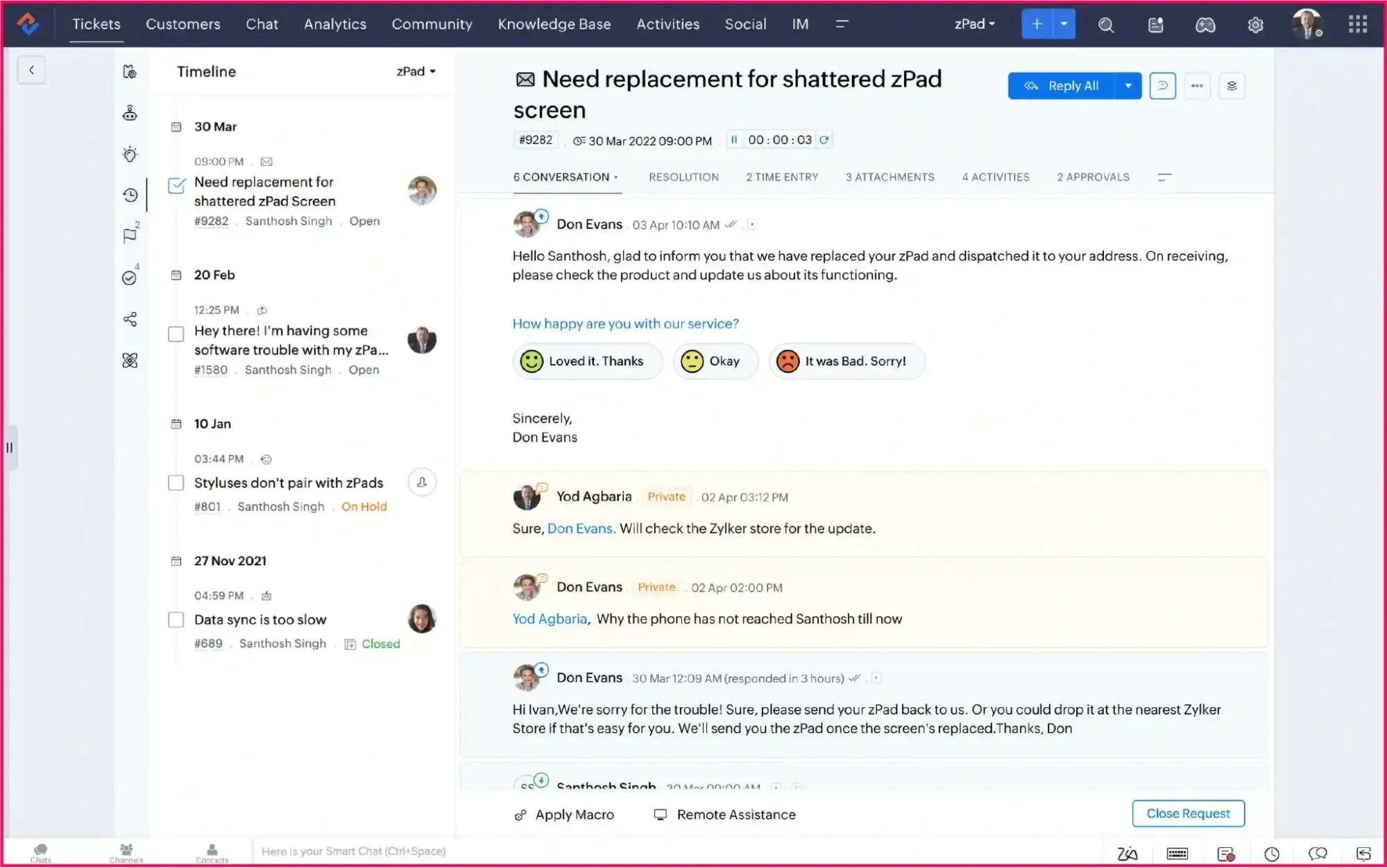 Zoho Desk IT ticketing system
