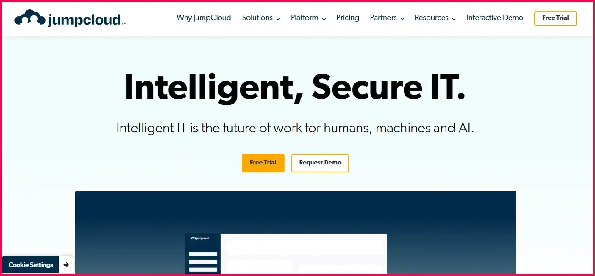 JumpCloud homepage.