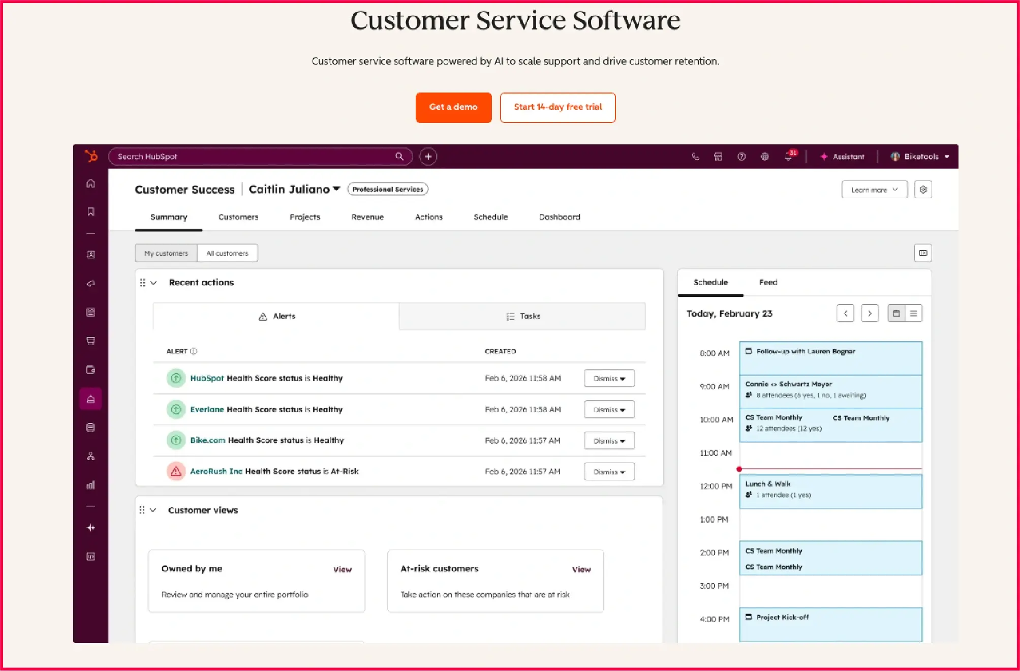 A CRM-connected help desk for teams that manage support and sales together.
