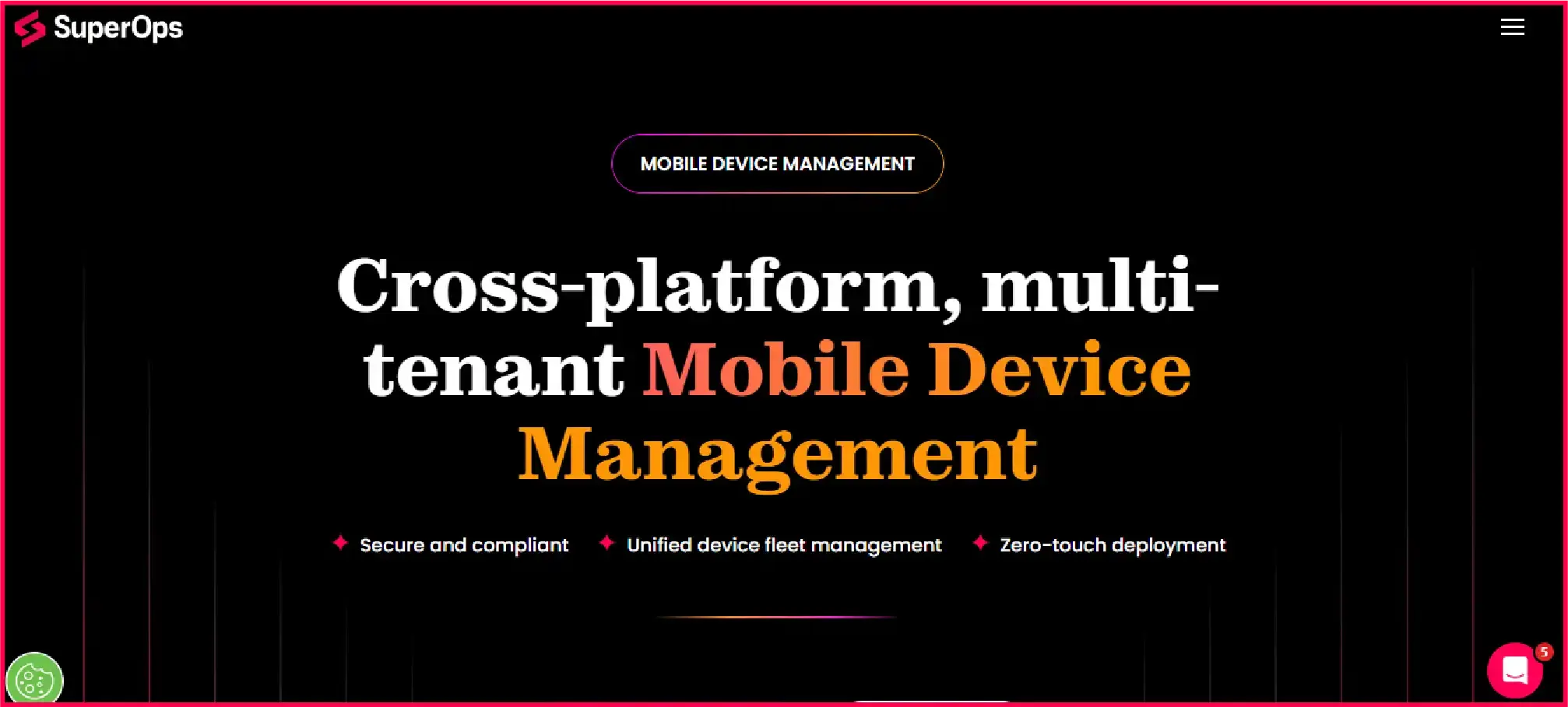 SuperOps MDM webpage