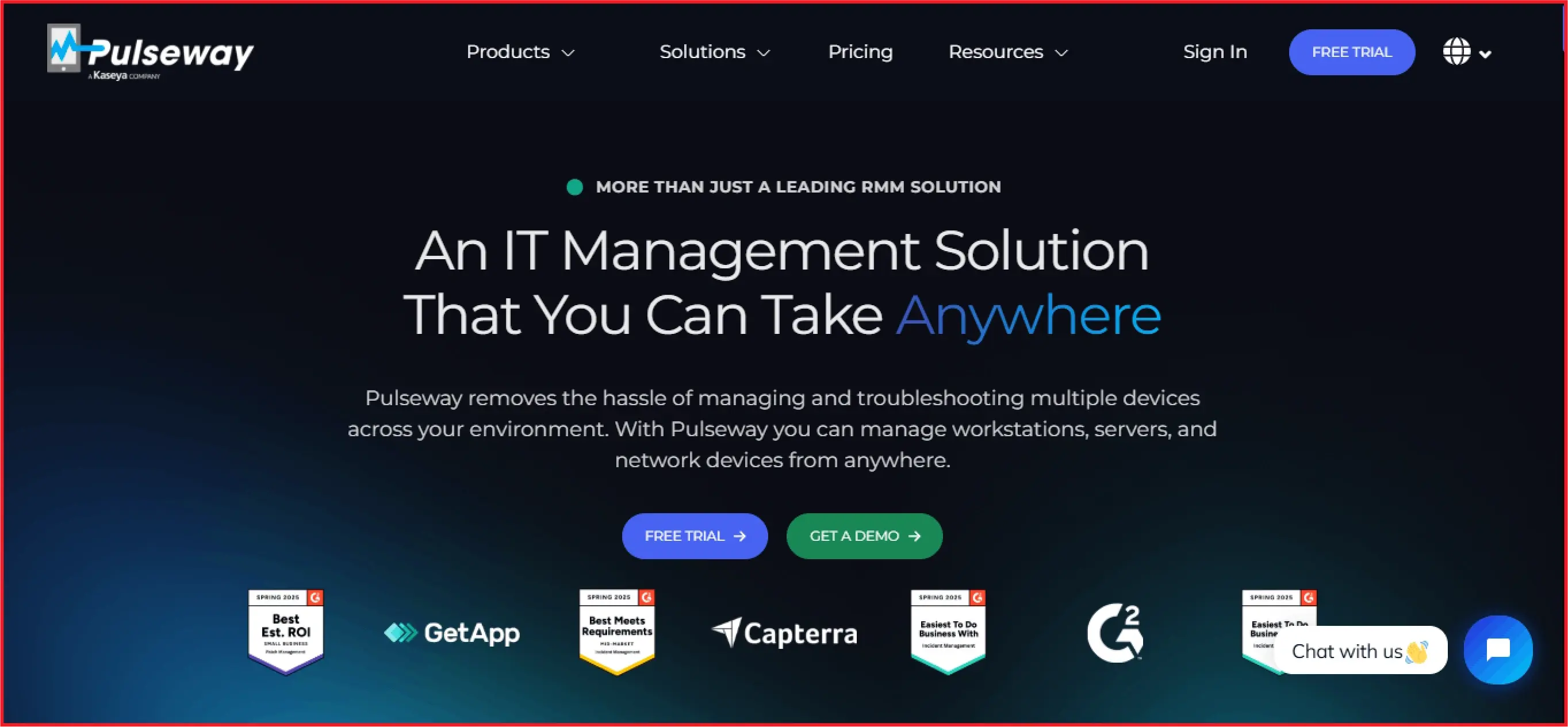 Pulseway website homepage