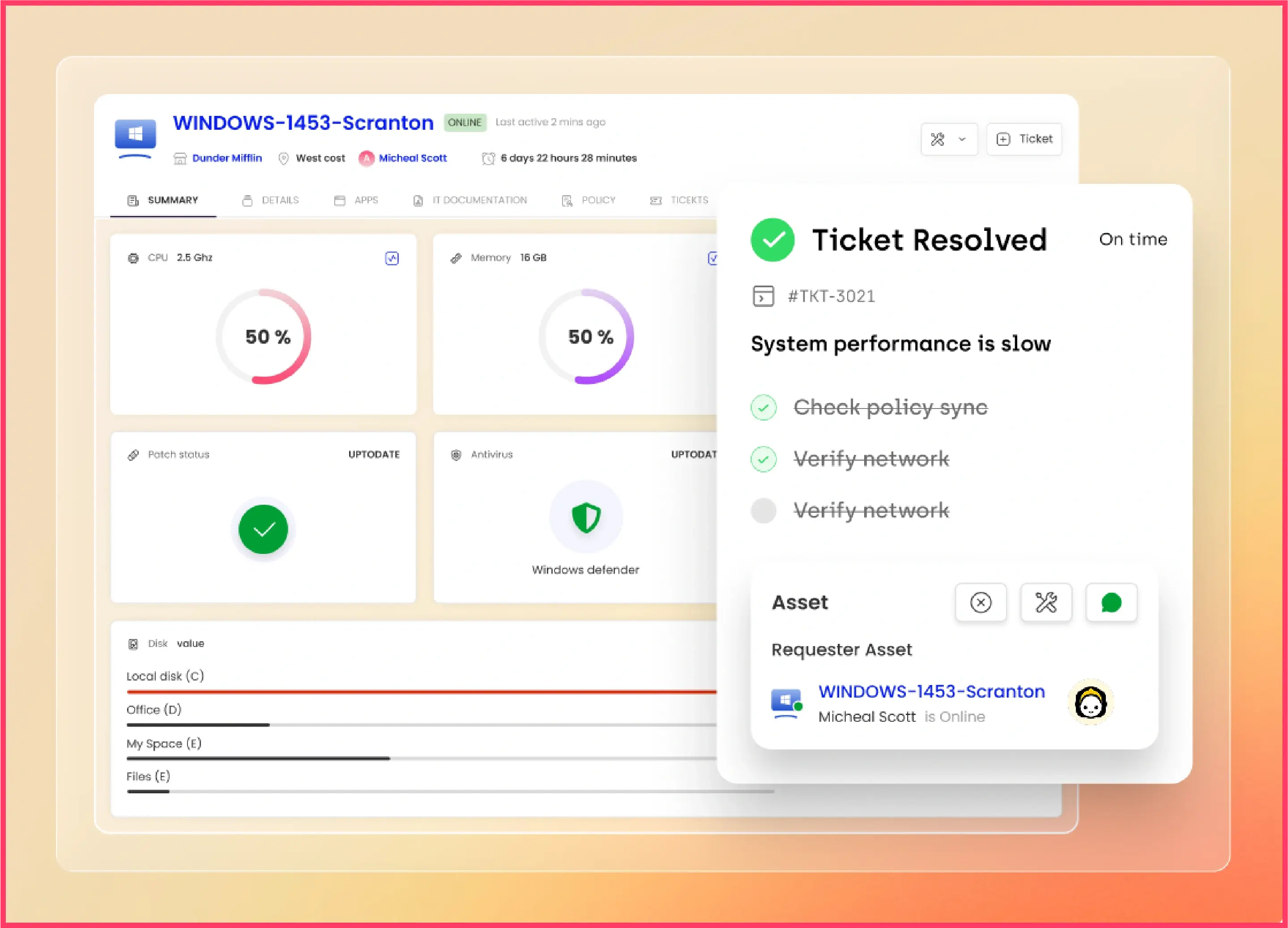 Automate ticketing and get complete visibility and control over every device with SuperOps