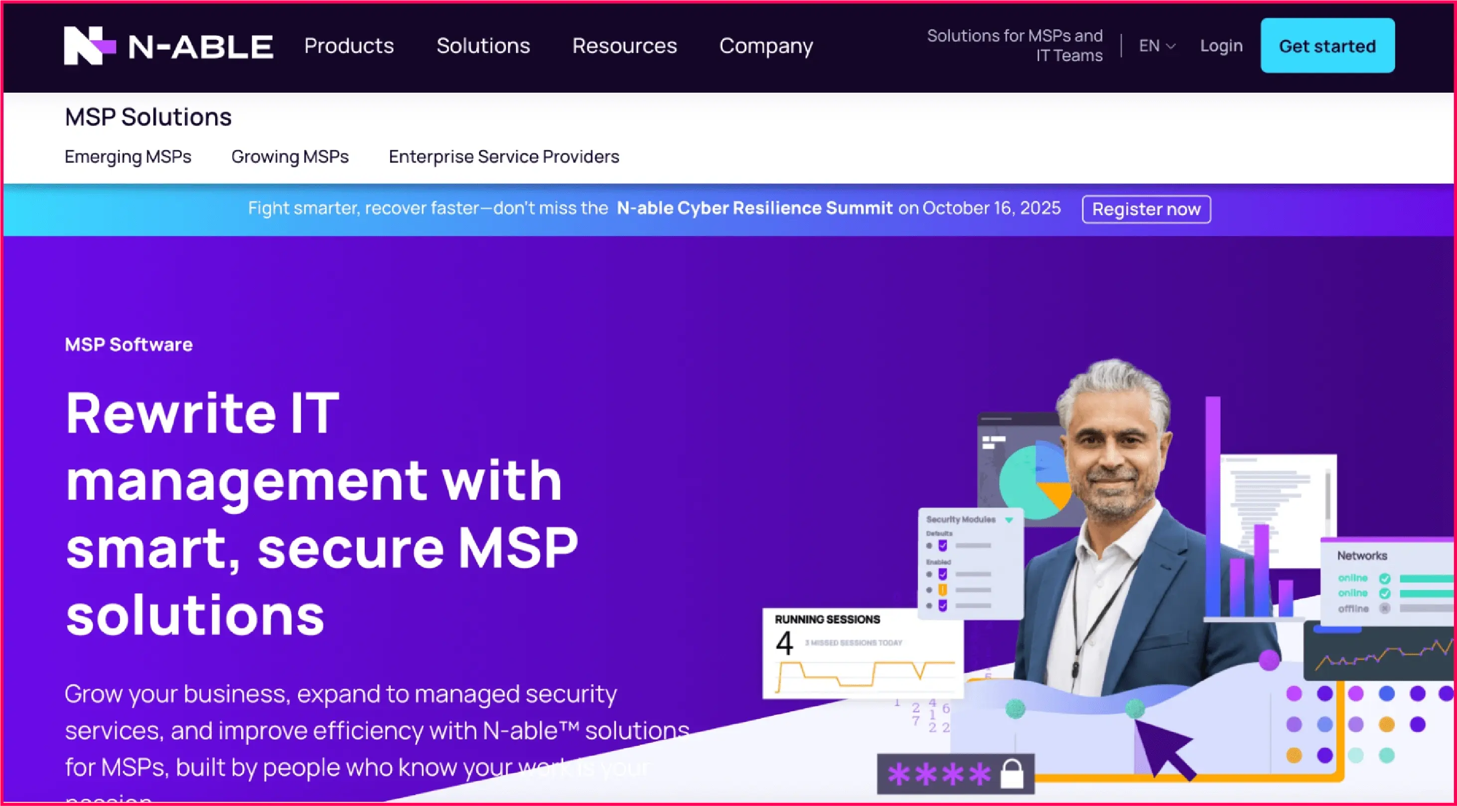 Nable website homepage