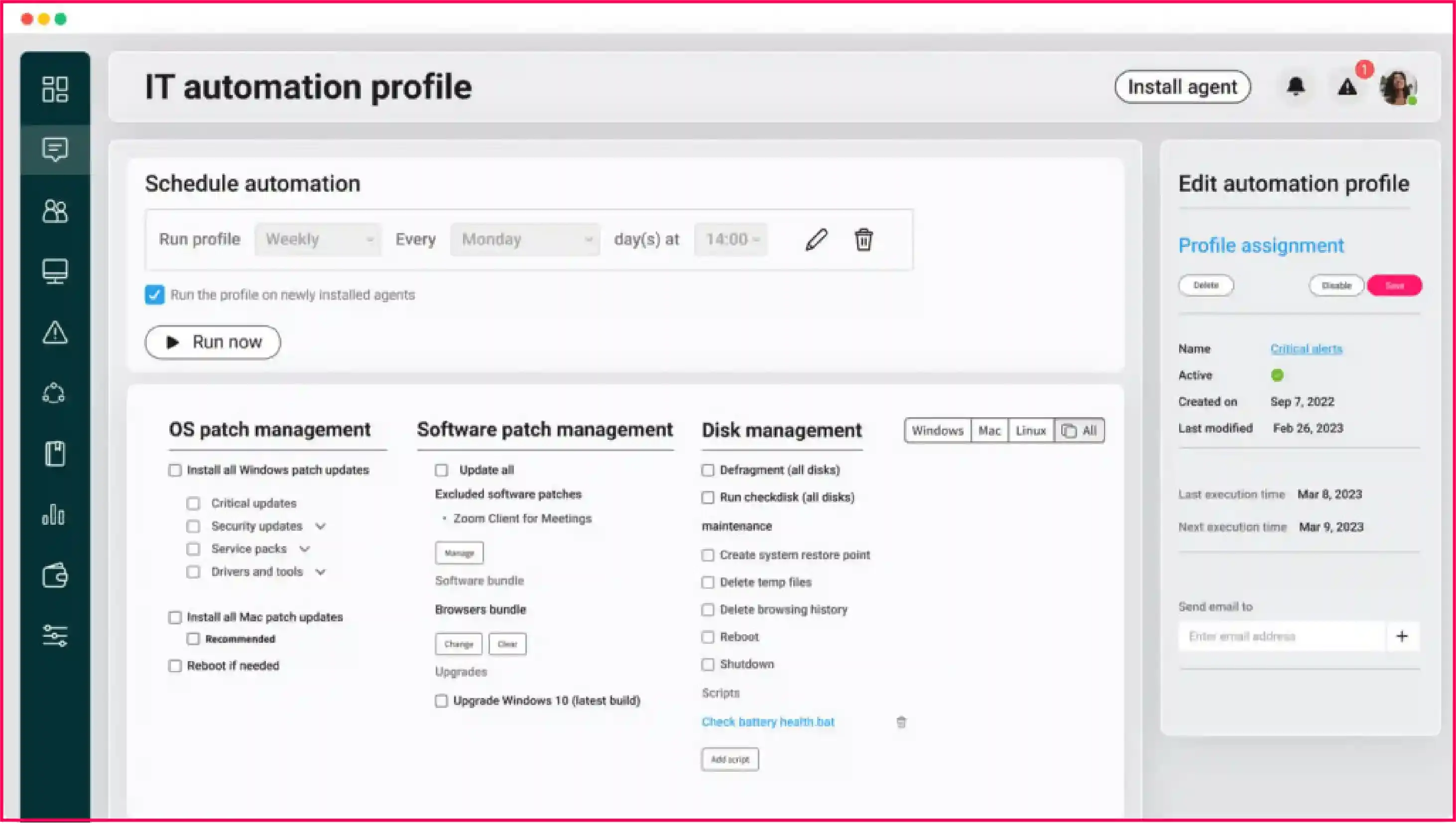 Atera patch management software