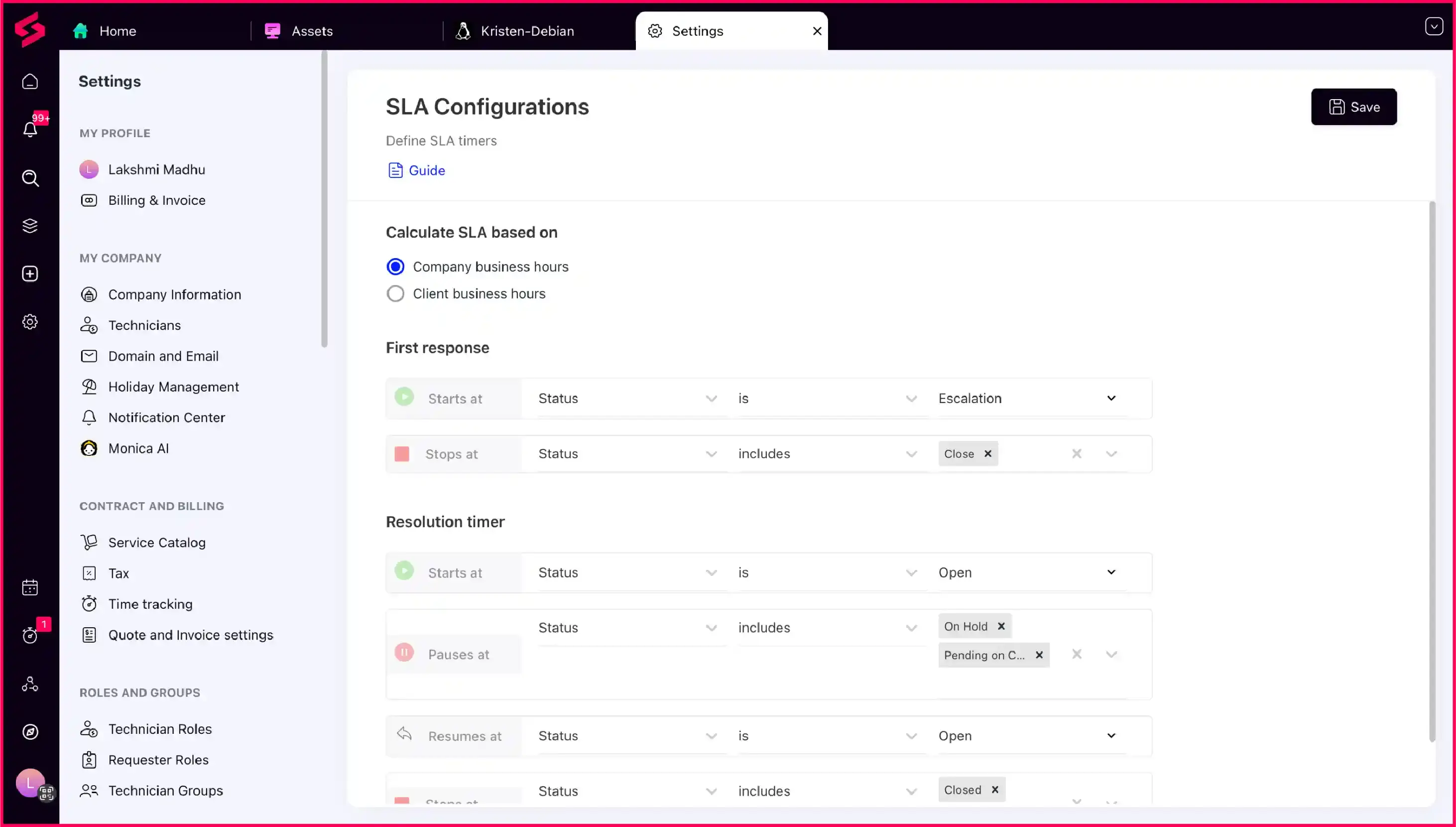 Never miss an SLA with SuperOps IT ticketing system