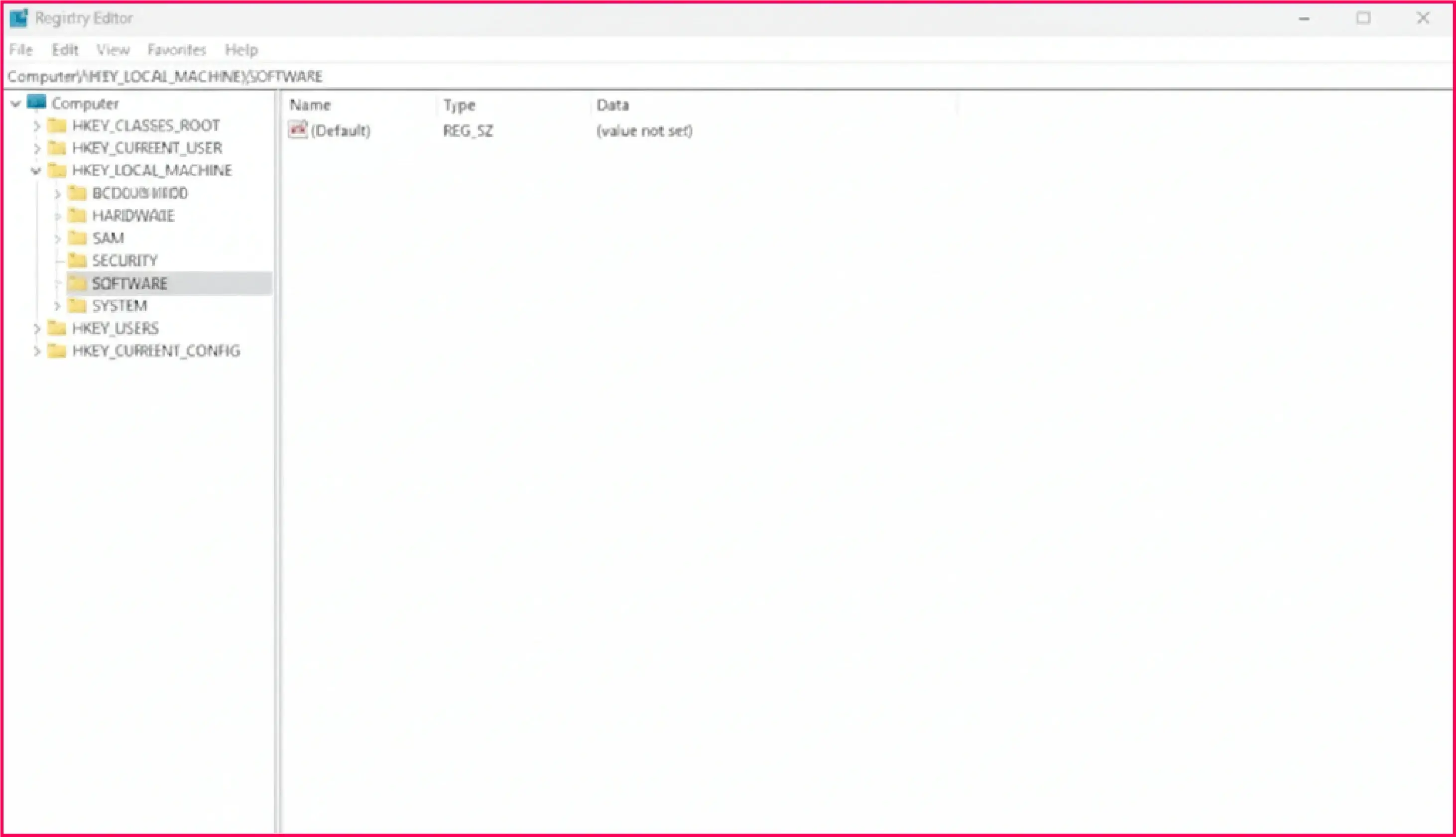 HKEY-LOCAL-MACHINE under Registry Editor