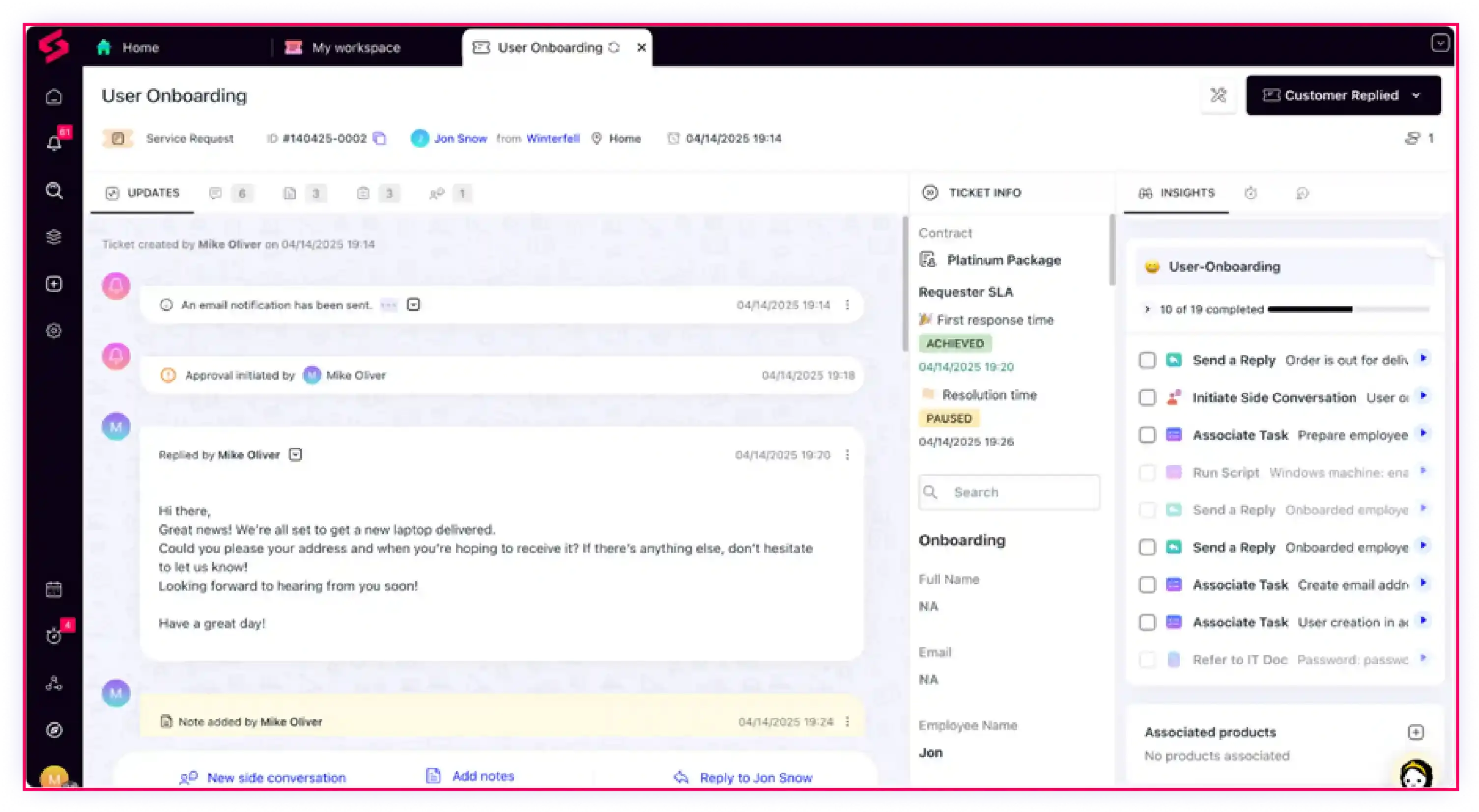 SuperOps Unified runbooks interface