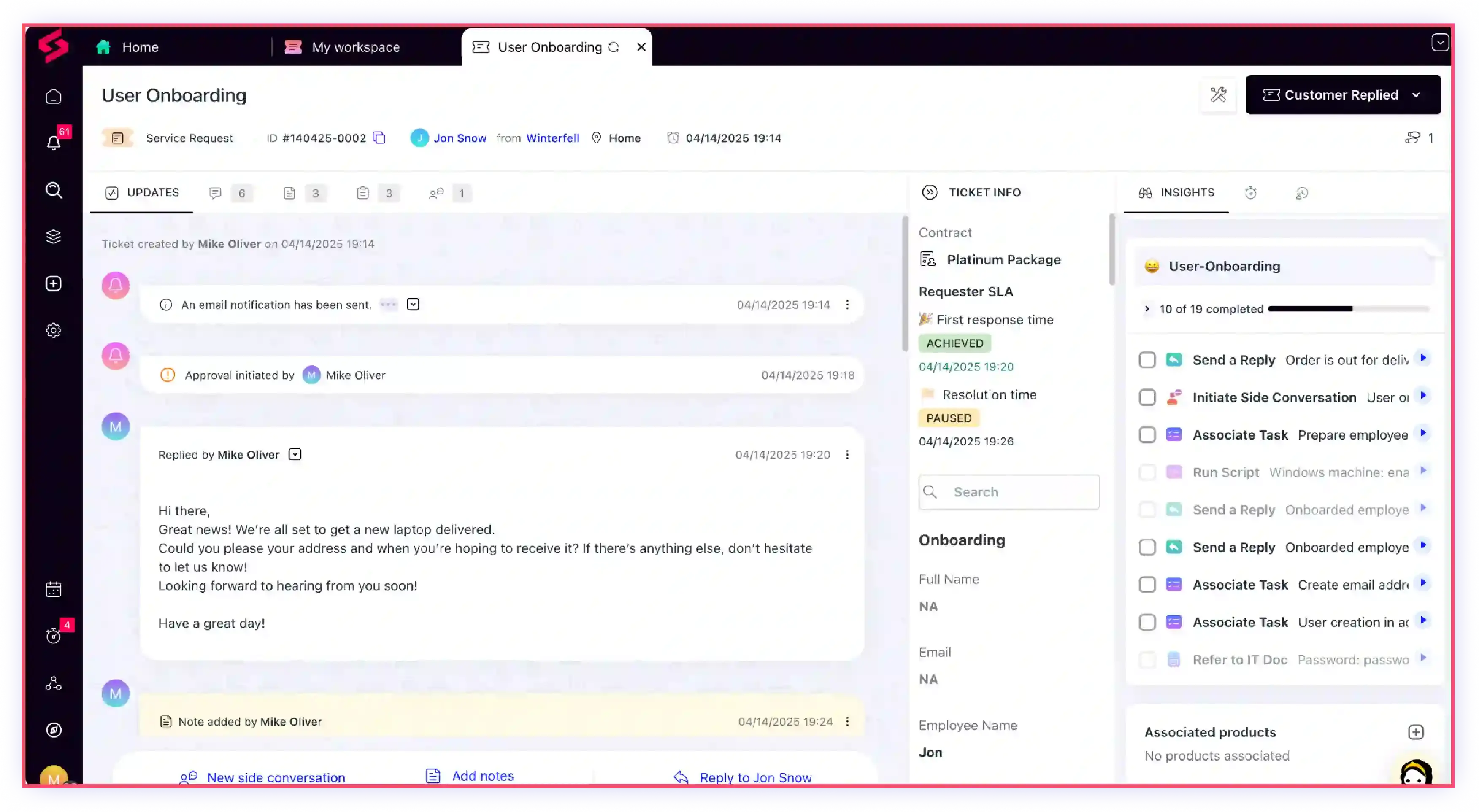 SuperOps Unified runbooks interface