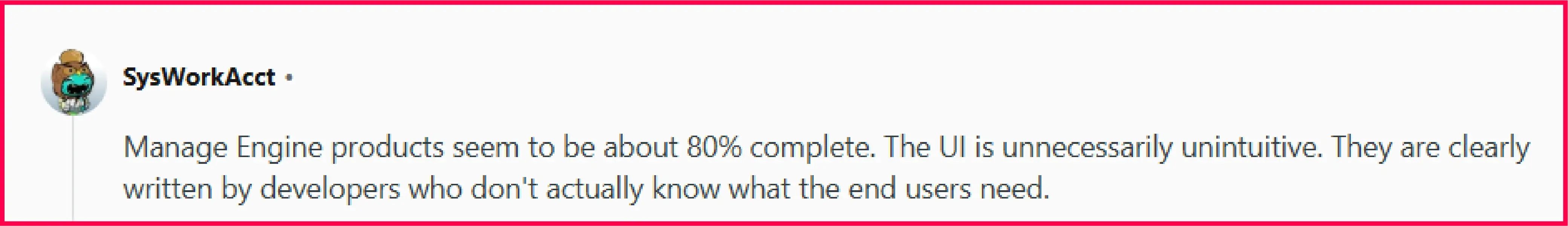 Reddit review on UI