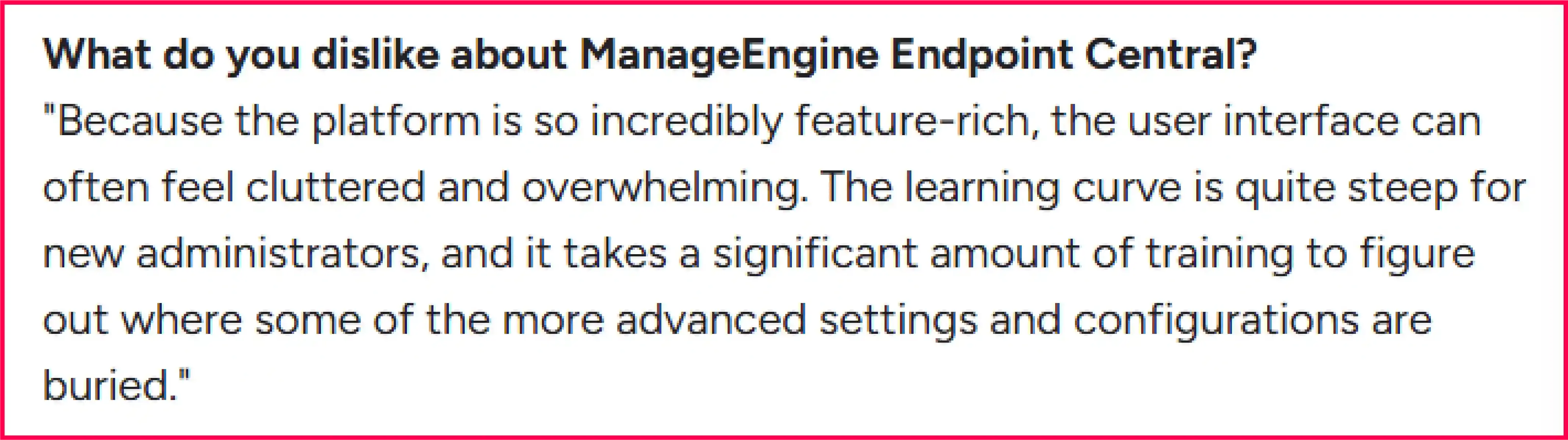 G2 review of UI and learning curve