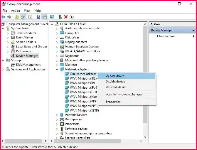 Update PC drivers using Device Manager