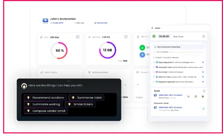 SuperOps intuitive user interface makes navigation simple