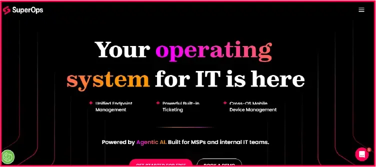 SuperOps website home page