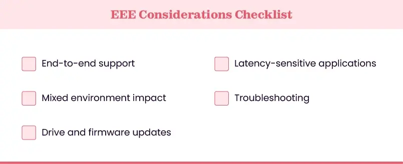 Important checks before implementing EEE