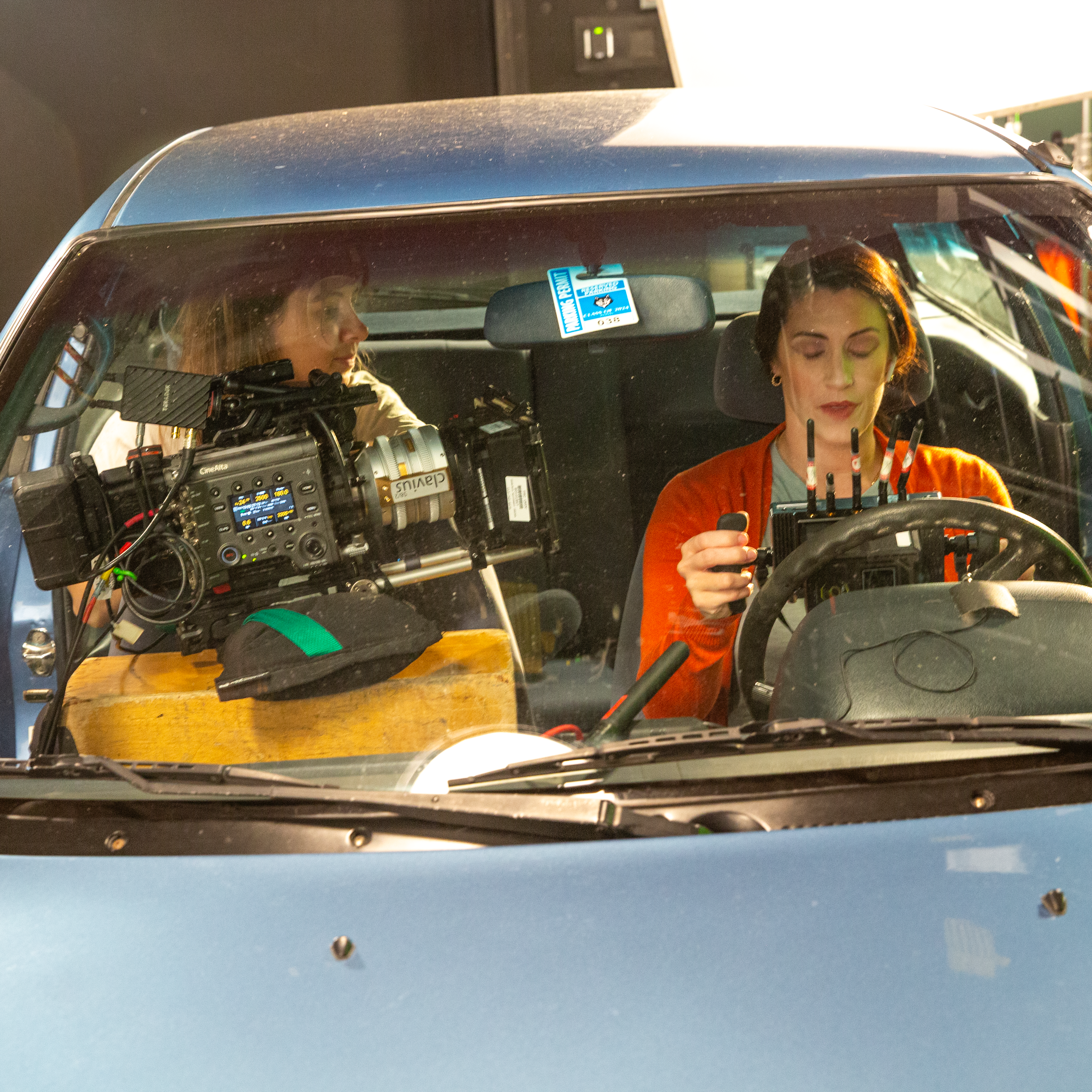 USC Partnership Student Project On-Set Front windshield of car