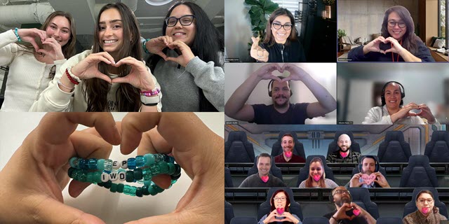 EP Employees celebrating International Women's Day Online Meeting