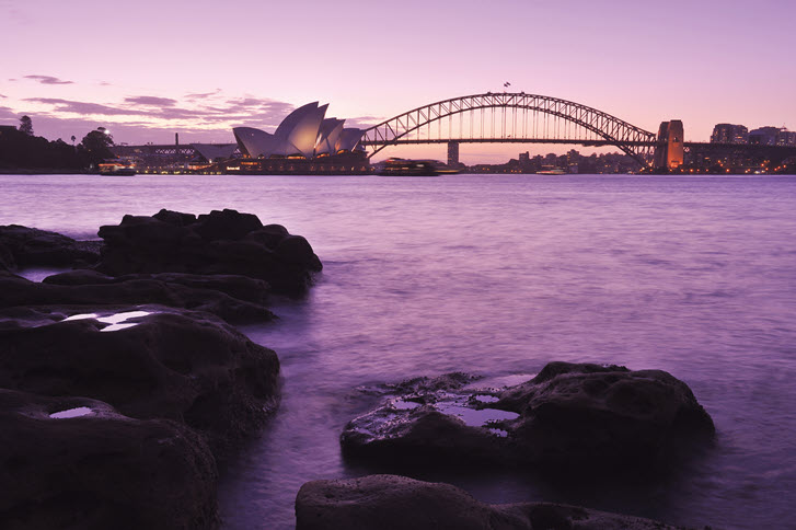 Sydney harbour at sunset