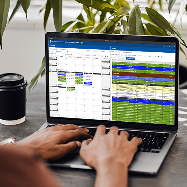 An AD using the split calendar view in Movie Magic Scheduling
