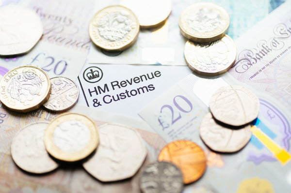 HMRC logo surrounded by UK currency