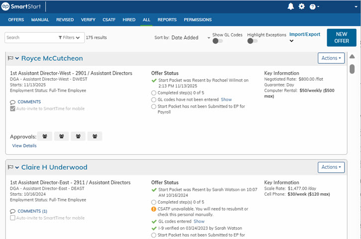 SmartStart product example of onboarding process at a glance