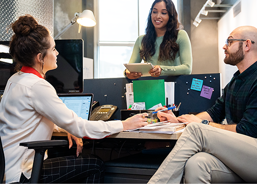 Three producers discussing film production tax incentives