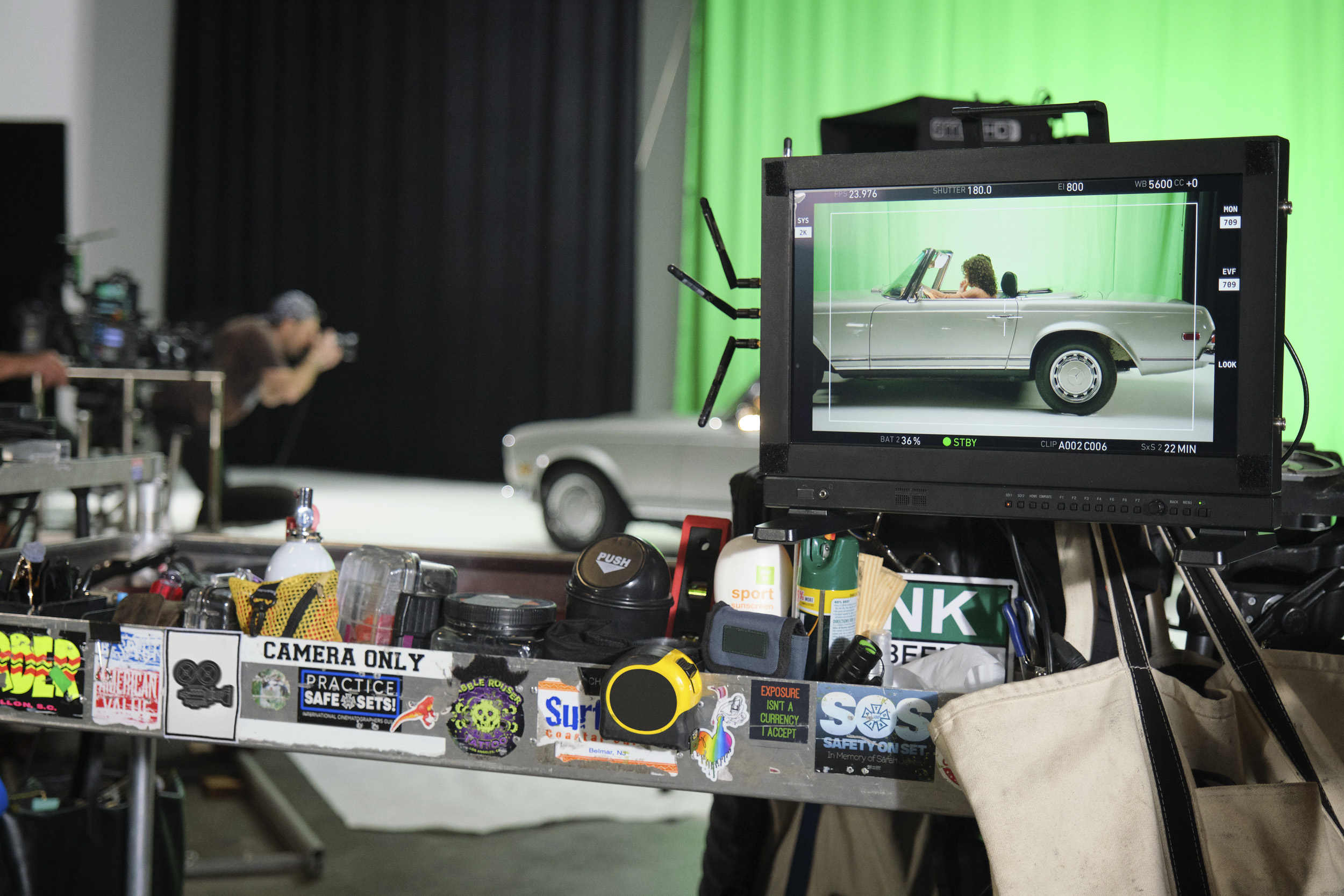 Photo from set with monitor and photographer