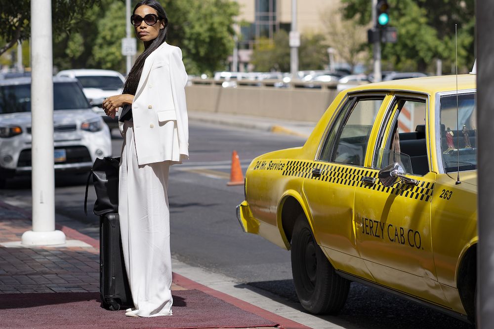 Rosario Dawson on the set of Briarpatch