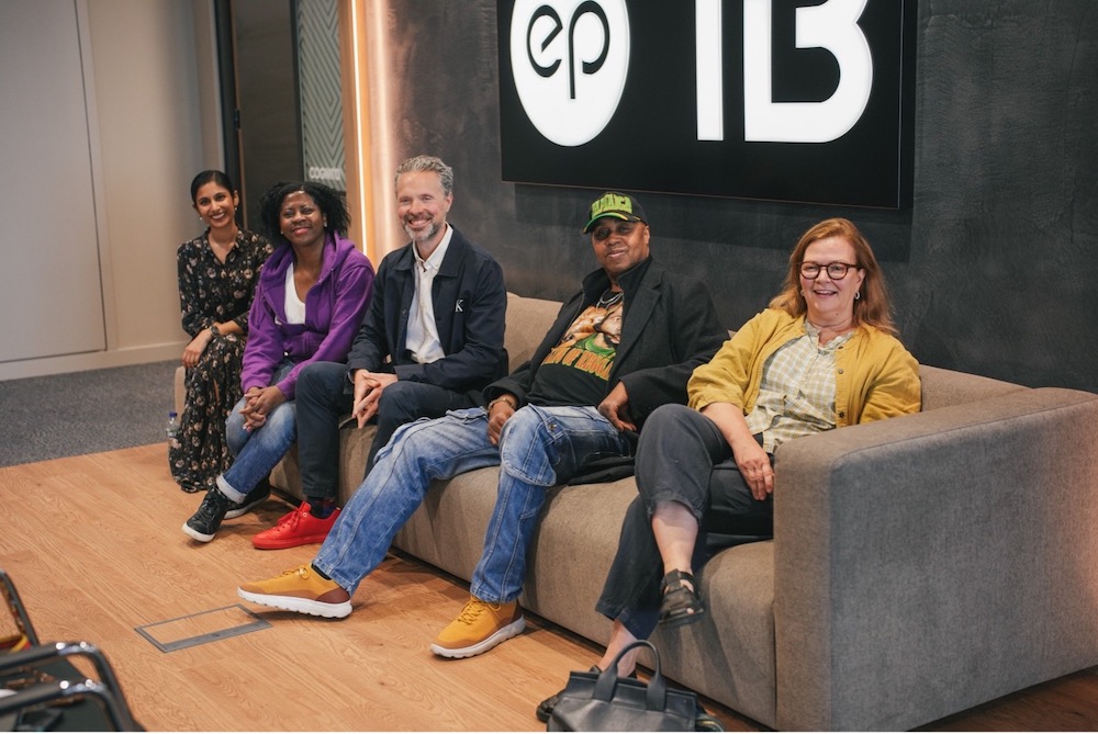 Panelists Chanchal Panwar, Jocelyn Chandle- Hawkins, Teddy Nygh, Bob Clarke, and Edi Smockum