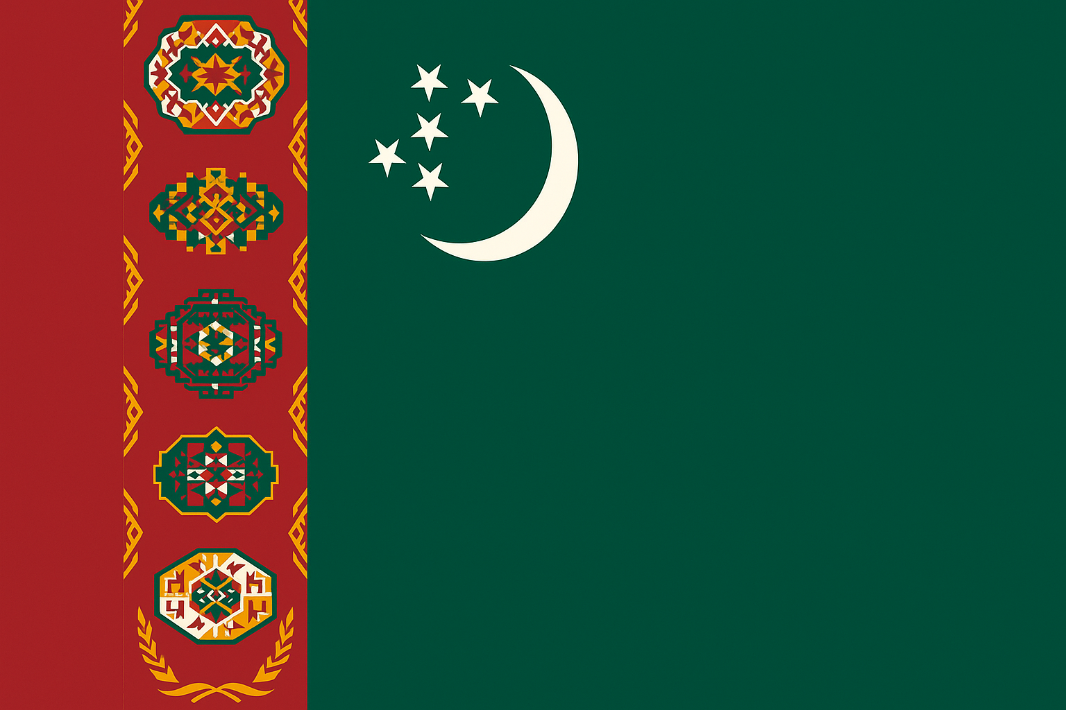 Turkmenistan's Carpet Strip: The Most Complex Flag Design in the World and What It Encodes