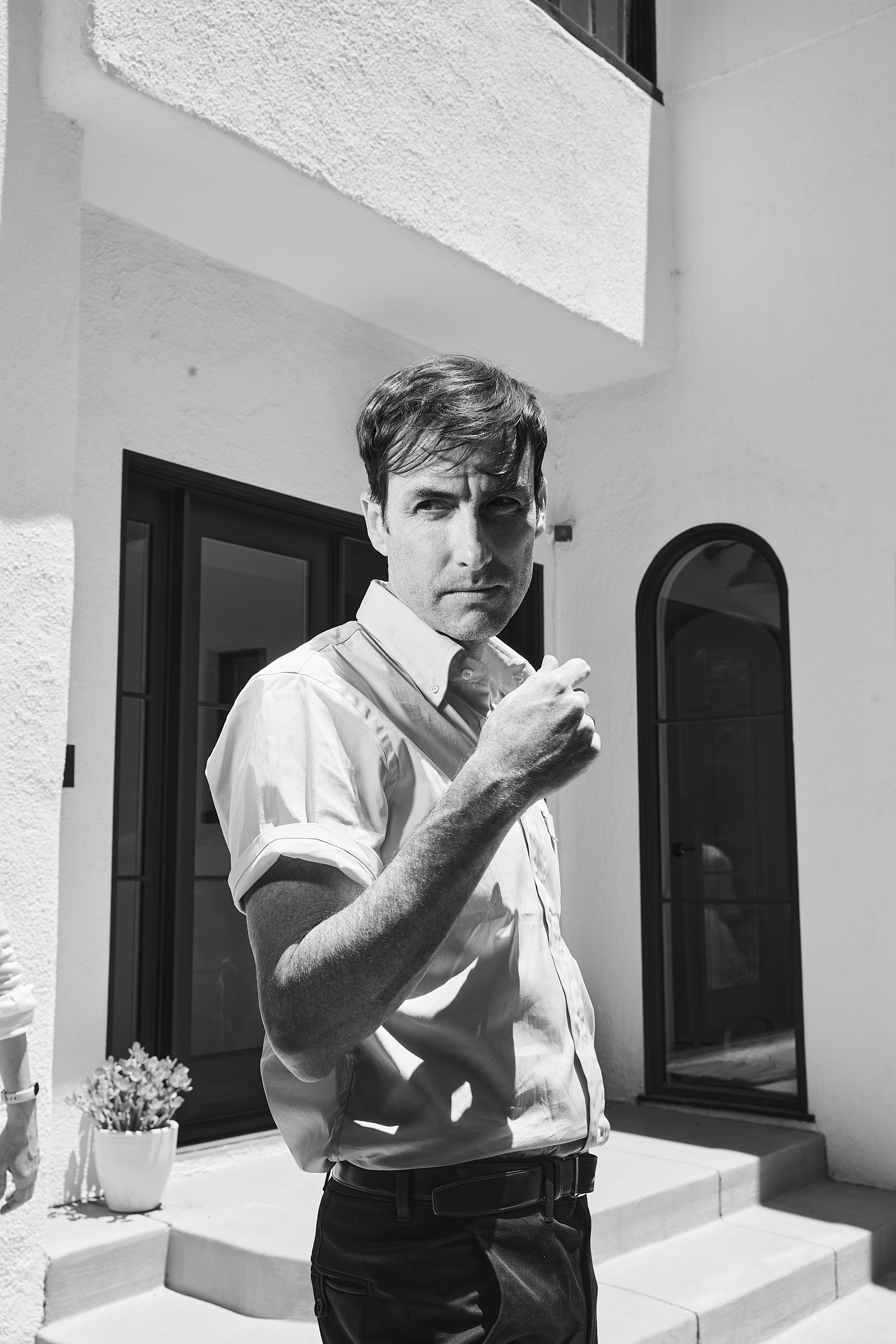 Andrew Bird in black and white. 