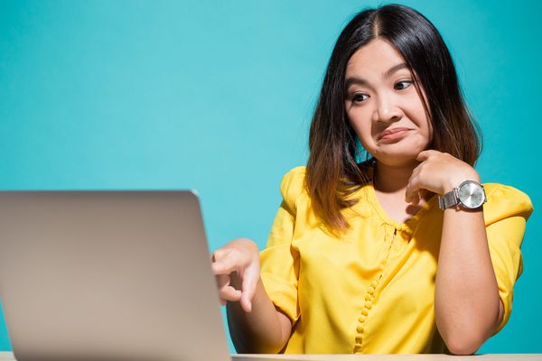 Woman Reacting to Some Juicy Work Drama