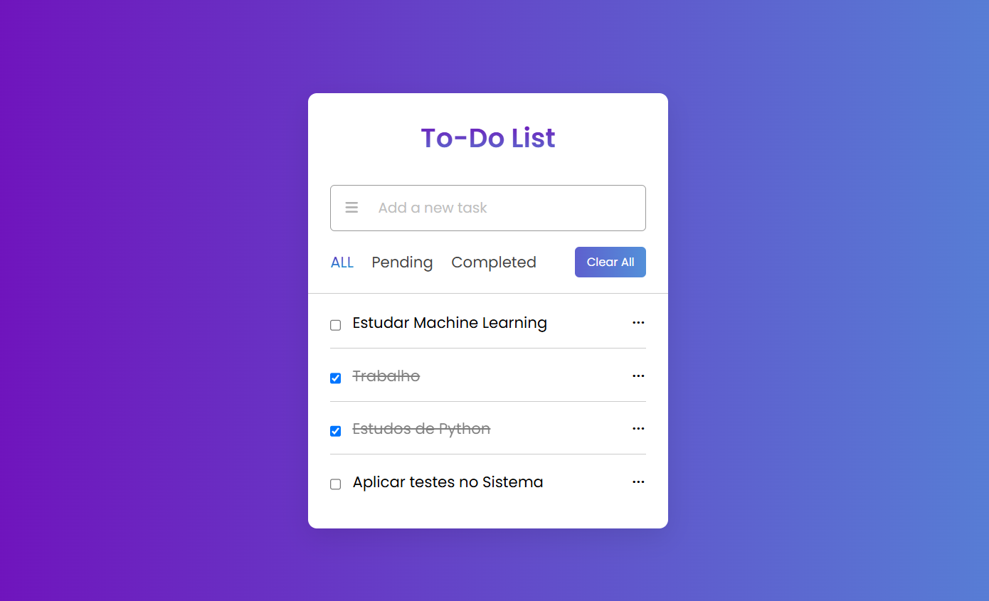 Imagem da sessão Adicionando Tarefas