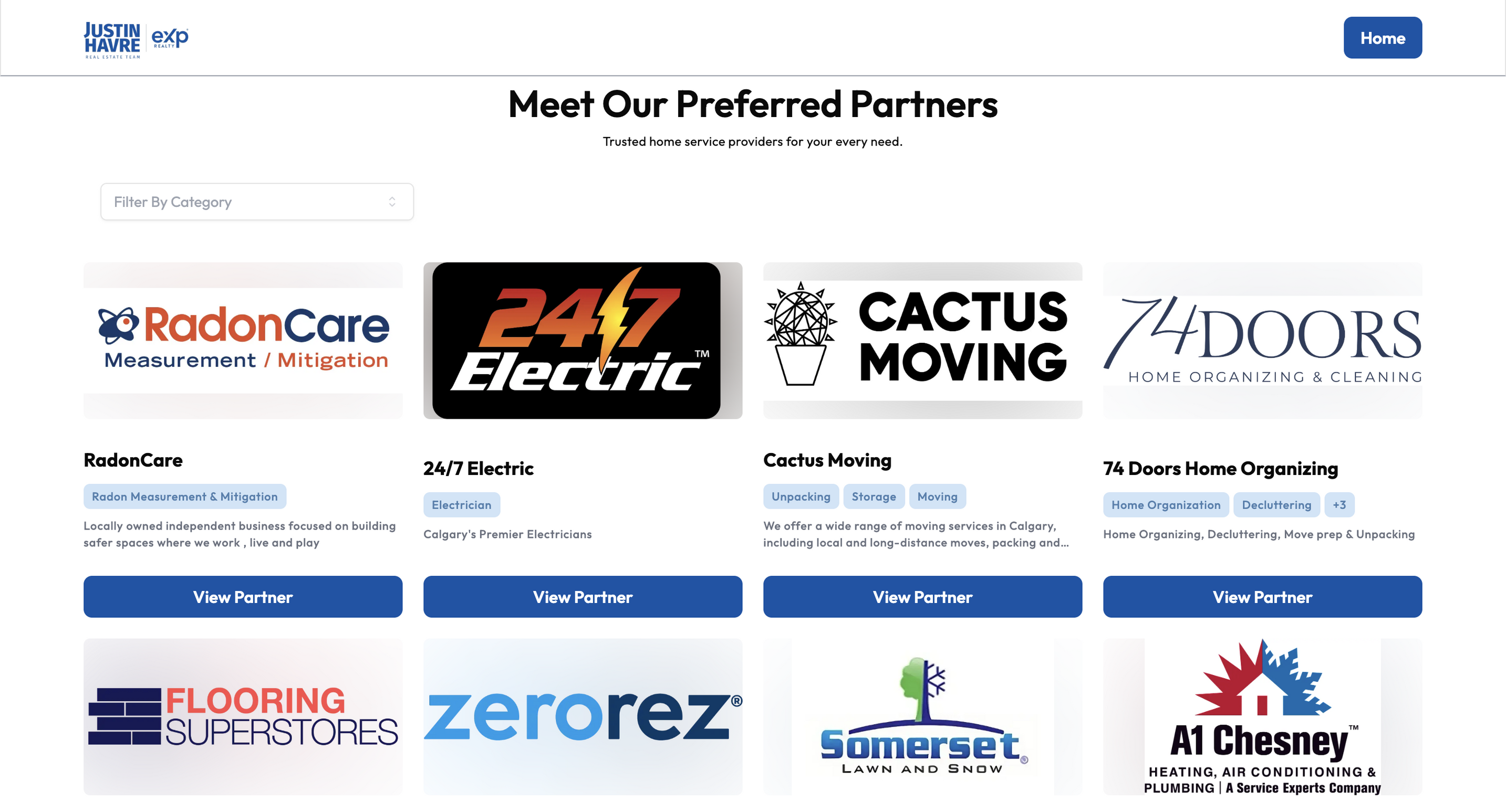 Justin Havre Real Estate Team's Preferred PArtner Program