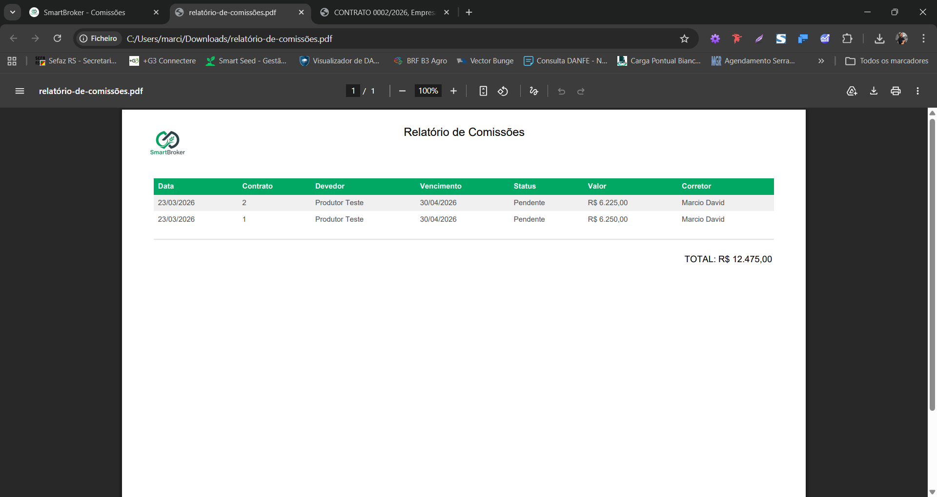 Relatório de comissões com os mais variados filtros
