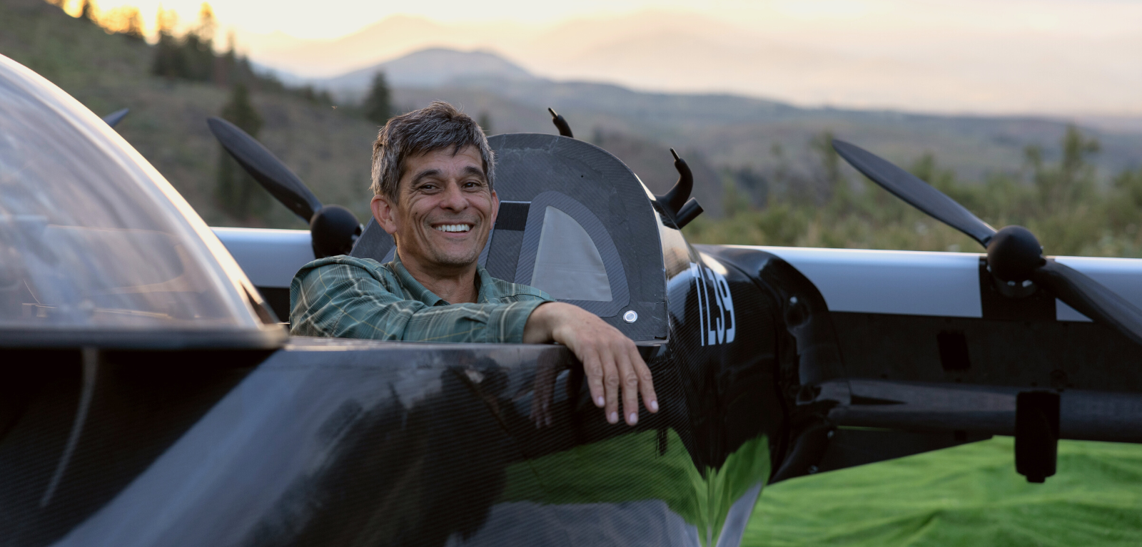 Pivotal pilot Tim Lum sits in his BlackFly aircraft. 