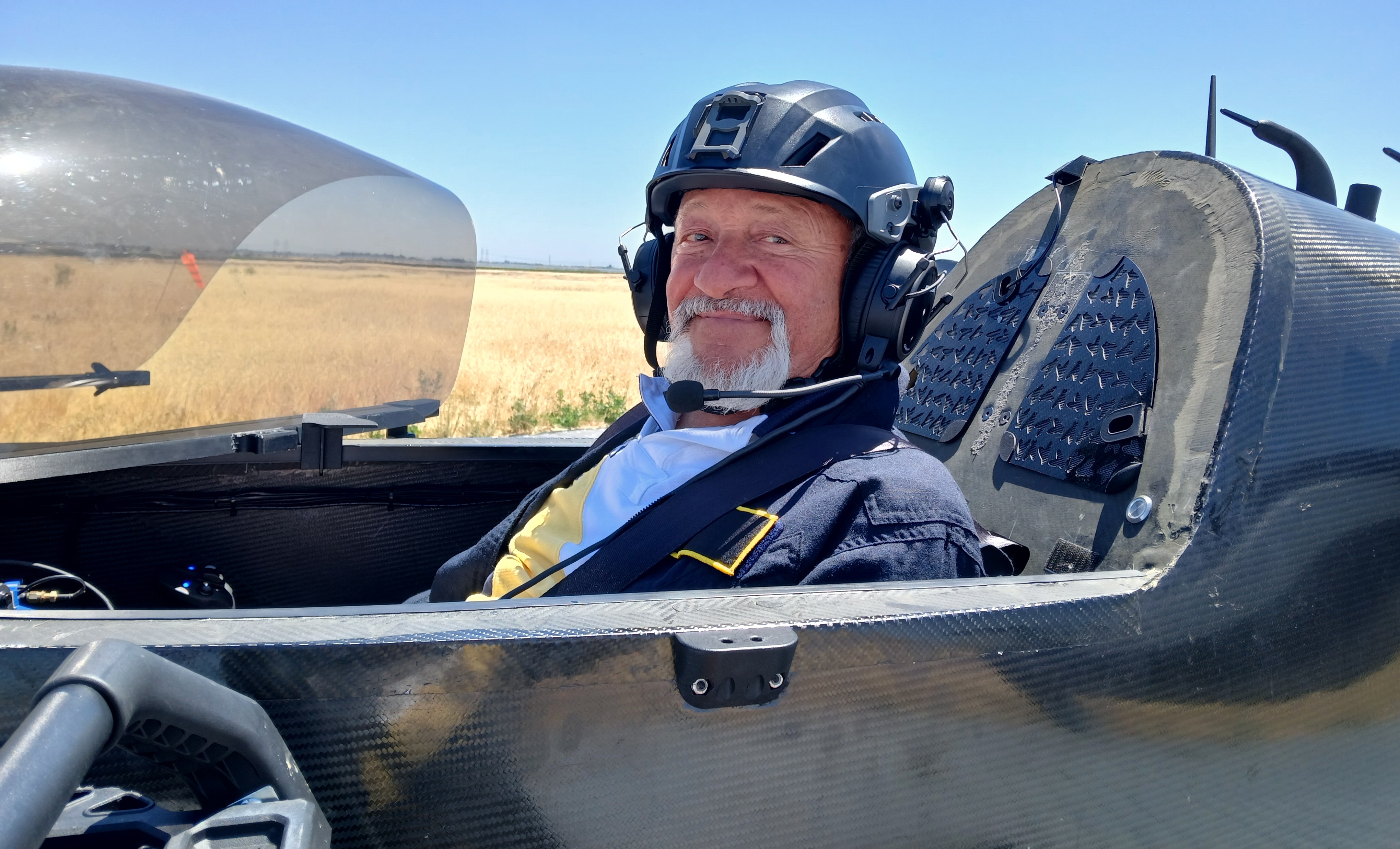 John Chirtea in his Pivotal aircraft