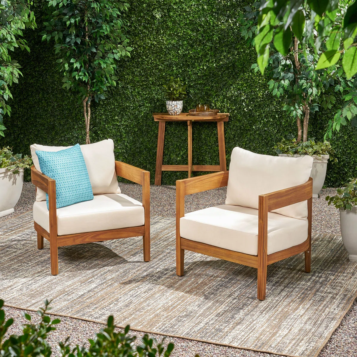 Acacia Outdoor Lounge Chair , Sunbrella® Cushions Included (Set of 2)