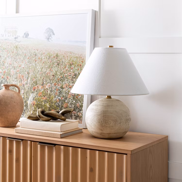 Medium Faux Wood Table Lamp Brown - Threshold™ designed with Studio McGee