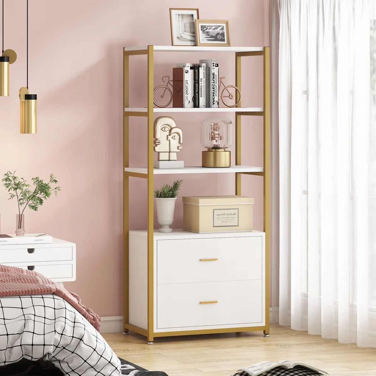 Shenae Unfinished Storage Bookcase