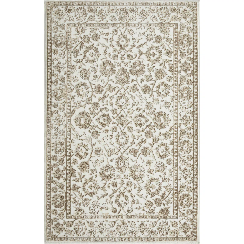 Raashid Oriental Handwoven Polypropylene Indoor Area Rug in Cream