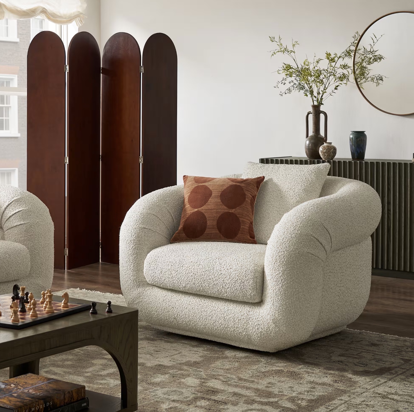 Solari Performance Fabric Swivel Chair