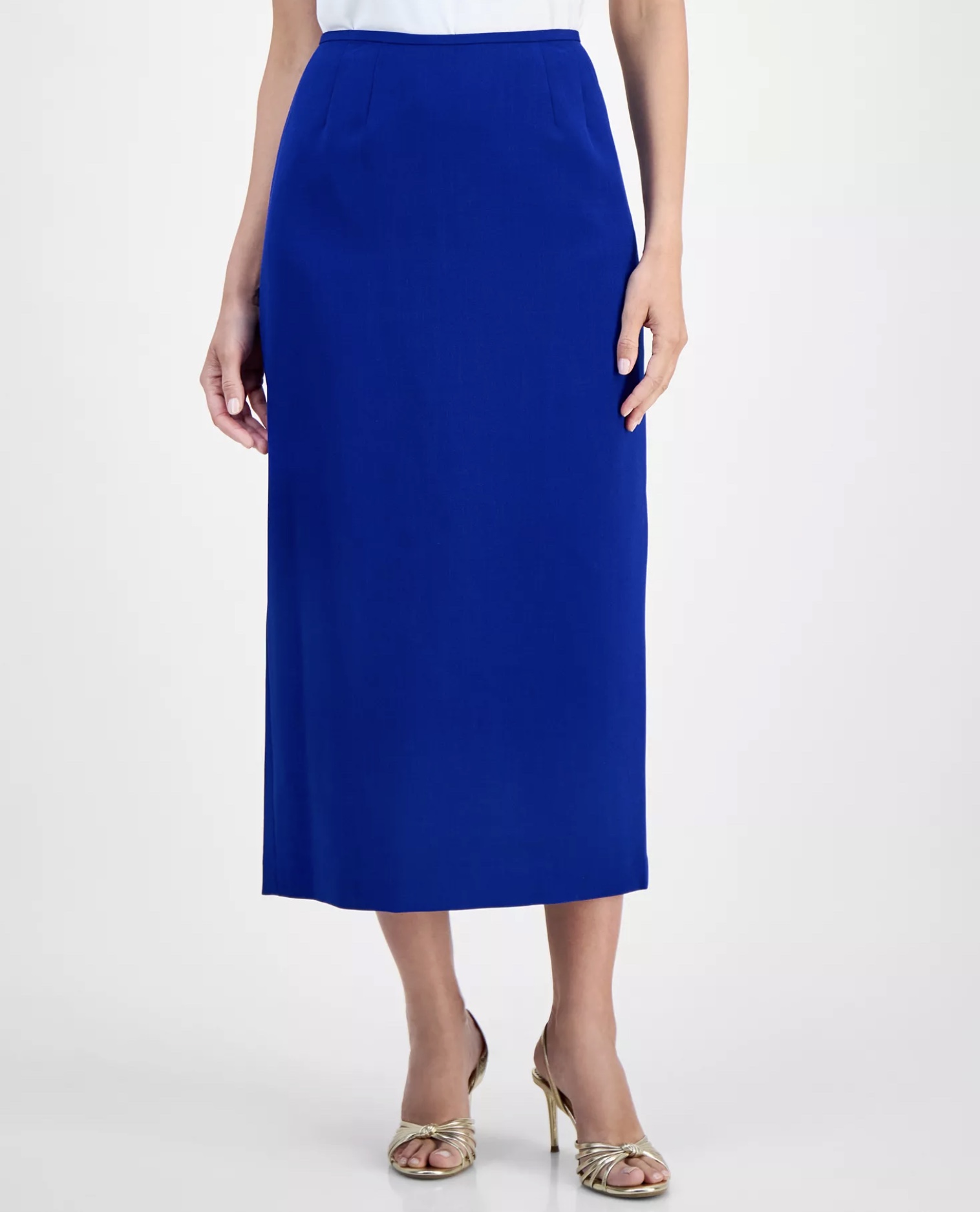 Women's Stretch Crepe Column Midi Skirt