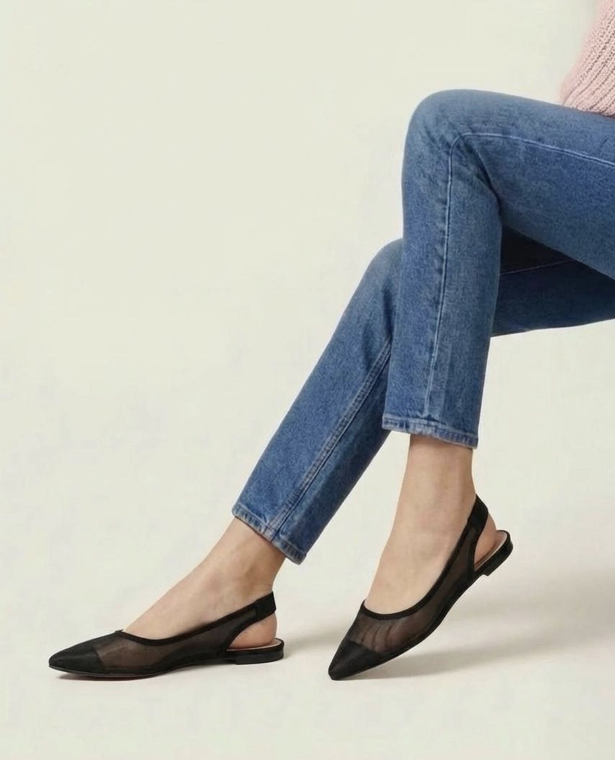 Mesh Slingback Ballet Flats