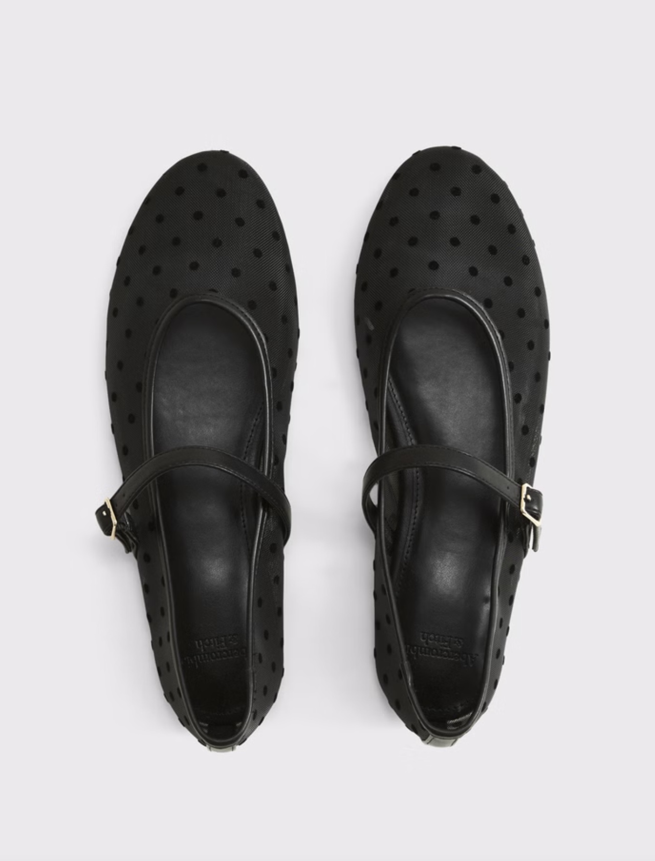 Mary Jane Round-Toe Mesh Flats